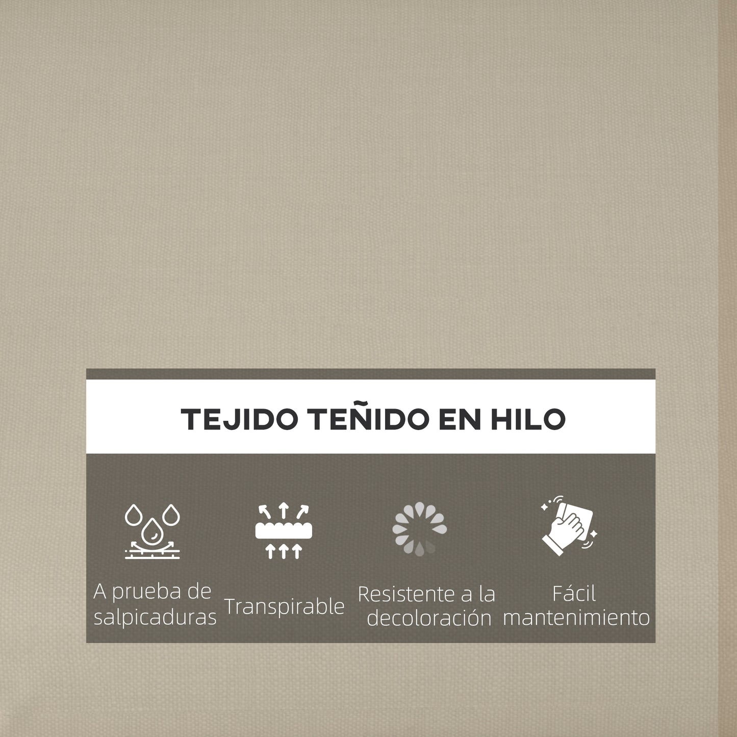 Outsunny Conjunto De Cojines Para Sillas De Comedor 47x47x7 Cm Beige_3