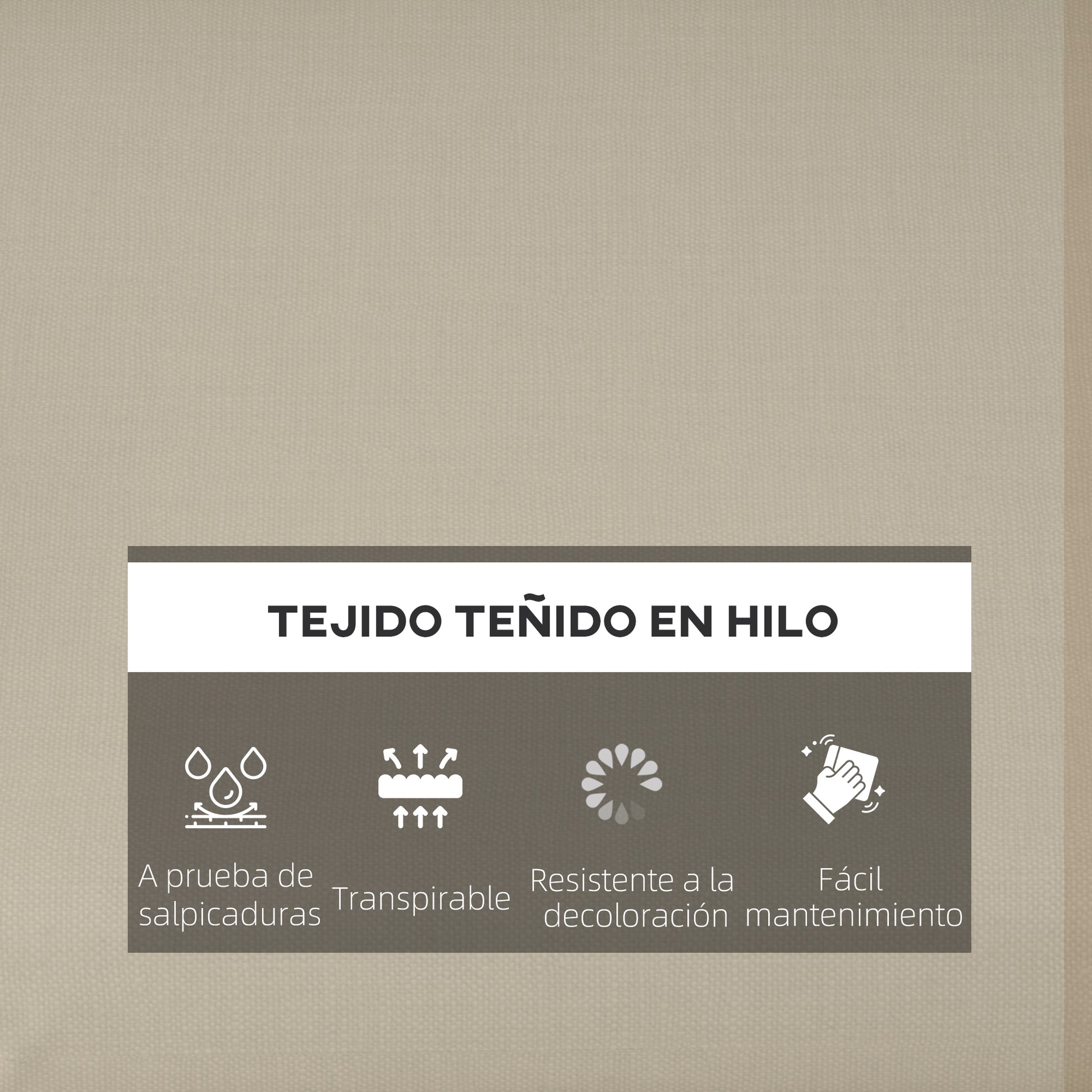 Outsunny Conjunto De Cojines Para Sillas De Comedor 47x47x7 Cm Beige_3