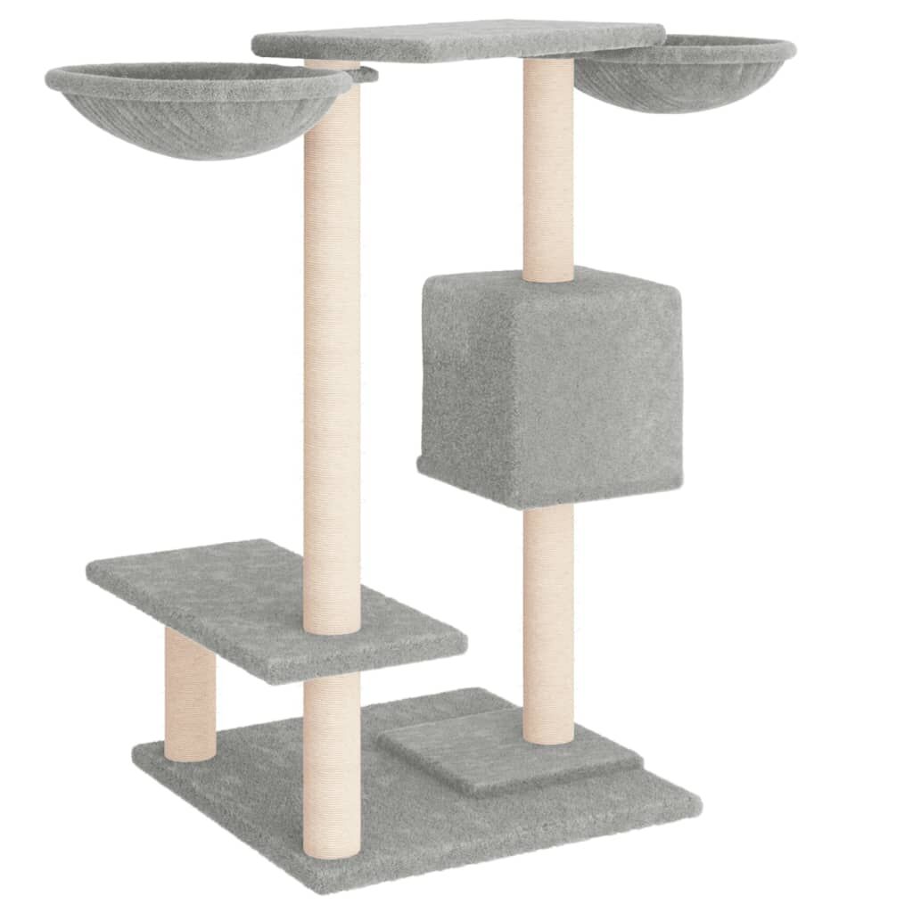 Vidaxl Rascador Para Gatos Con Postes Gris Claro 82 Cm_4