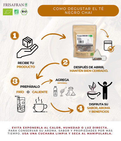 Té Negro Chai Ecológico Pirámides | Calidad | Frisafran 30 Uds_2