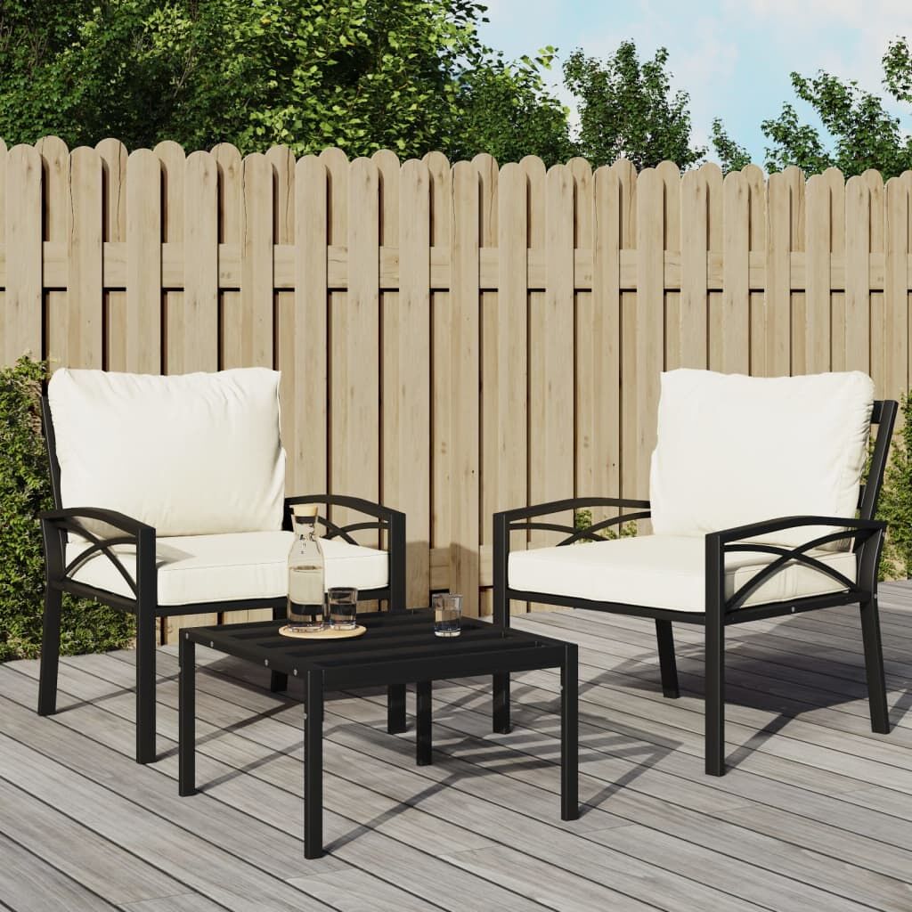 Vidaxl Sillas De Jardín 2 Uds Acero Con Cojines Color Arena 68x76x79cm_1