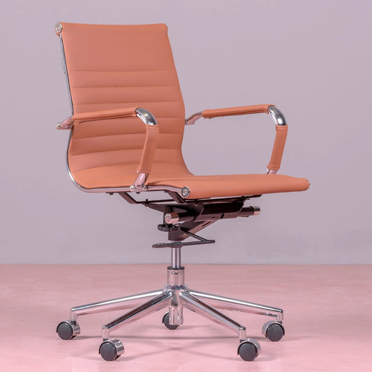 Silla De Escritorio Con Respaldo Bajo En Polipiel Y Reclinable - Alu_0
