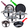 Bateria De Cocina 7 Piezas San Ignacio Faro De Acero Inoxidable Con Juego De Sartenes (18/22/26 Cm) San Ignacio Jolie En Aluminio Forjado