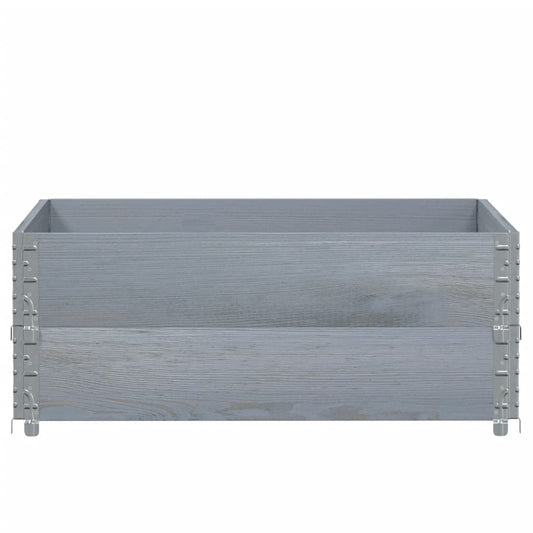 Jardinera De Madera Maciza De Pino Gris 100x100 Cm_0