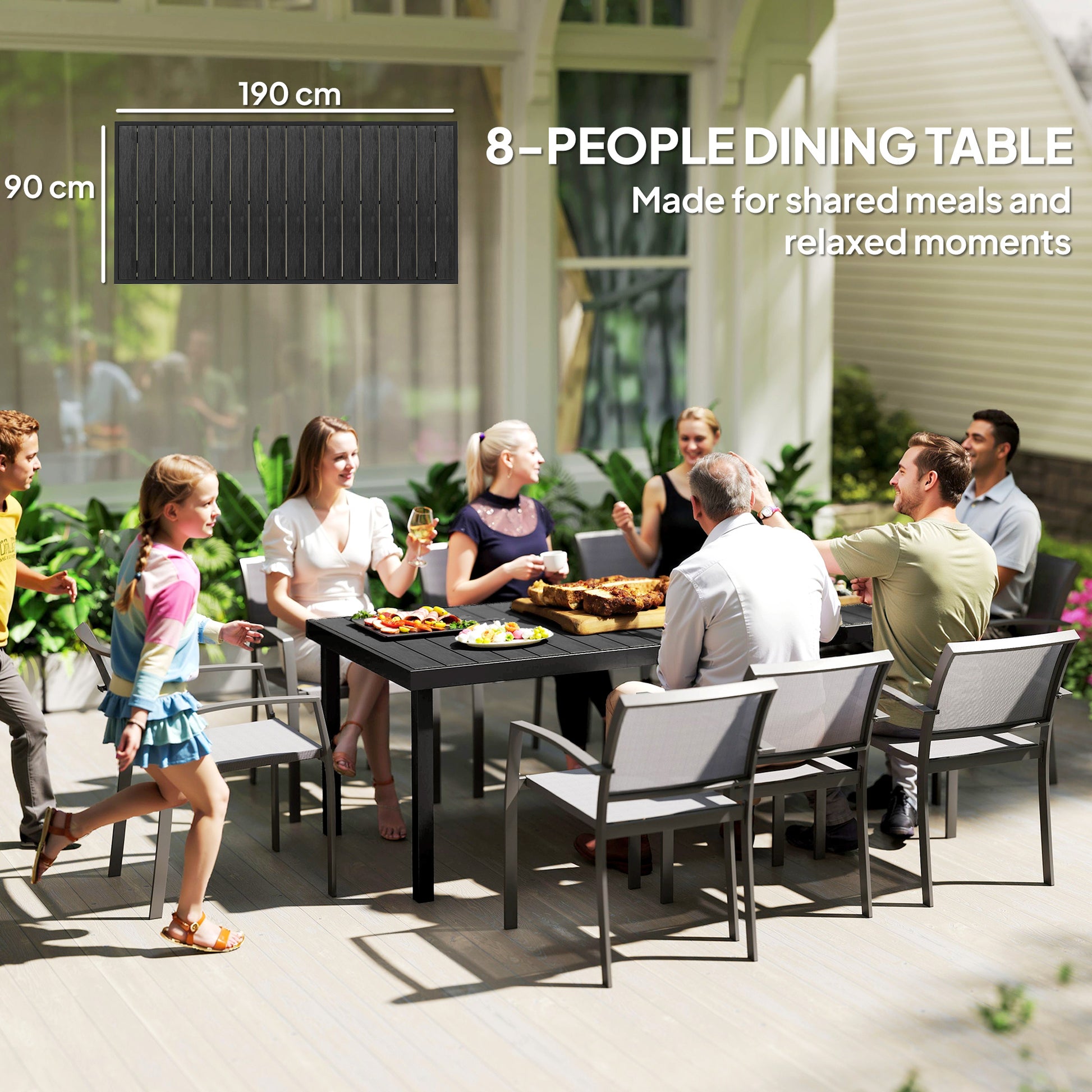 Outsunny Mesa De Comedor Exterior De Aluminio_3