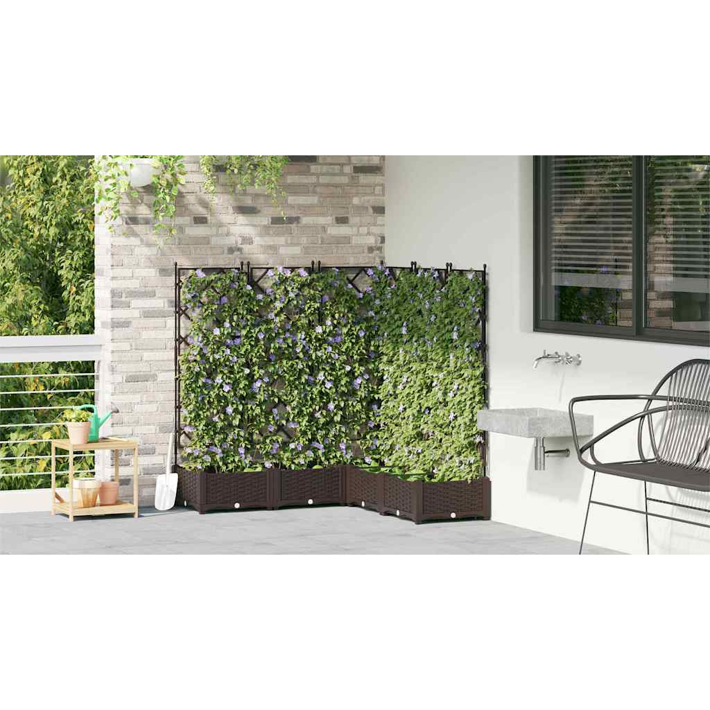 Vidaxl Maceta De Jardín Con Enrejado 5 Pcs Marrón 120 X 120 X 125.5 Cm_3