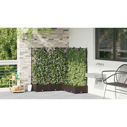 Vidaxl Maceta De Jardín Con Enrejado 5 Pcs Marrón 120 X 120 X 125.5 Cm_3