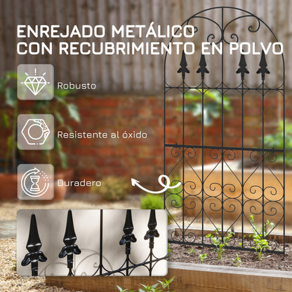 Outsunny Juego De 2 Enrejados De Jardín Con Marco De Acero 55x128 Cm Negro_5