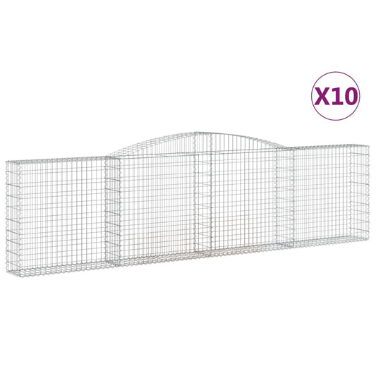 Cestas De Gaviones 10 Uds Forma De Arco Hierro 400x30x100/120cm_0