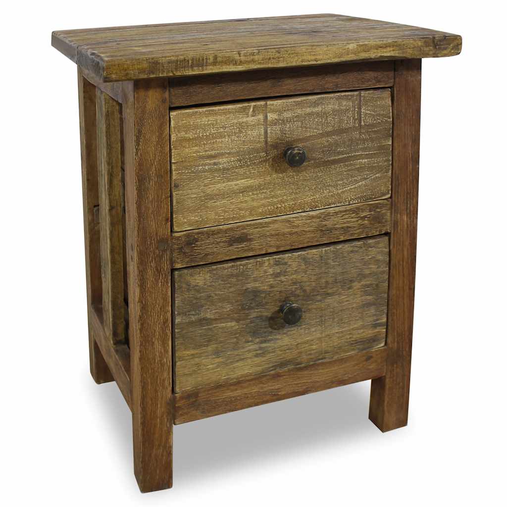 Mesita De Noche De Madera Maciza De Caoba 40x30x51 Cm_0