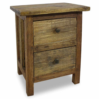 Mesita De Noche De Madera Maciza De Caoba 40x30x51 Cm_0
