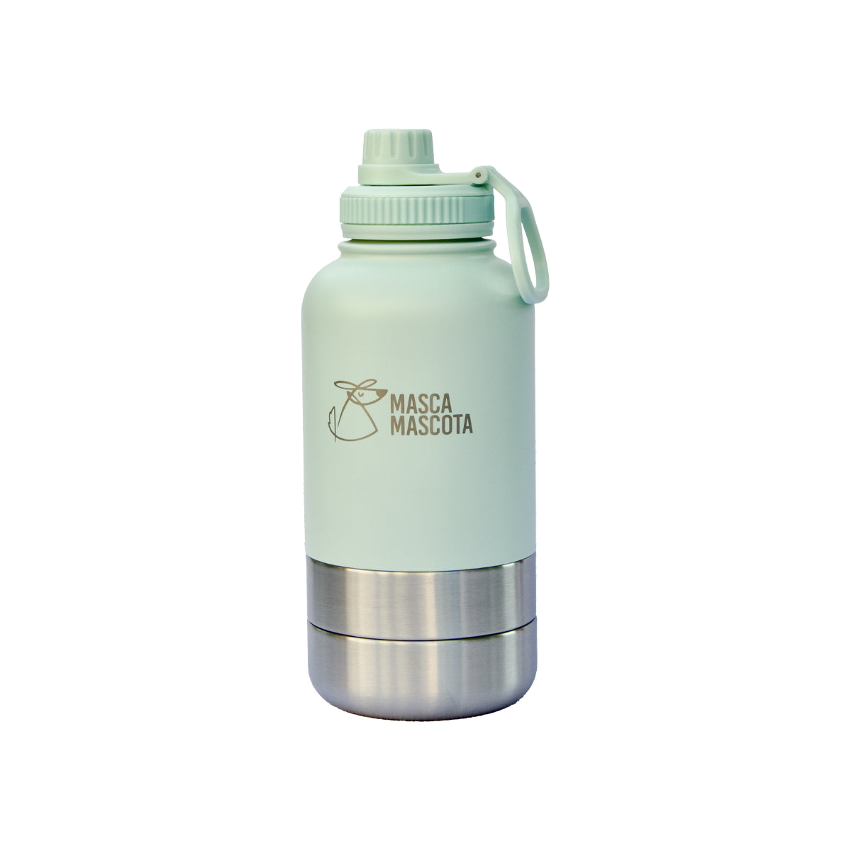 Botella 3 En 1 Para Perros Y Gatos. Acero Inoxidable Con Compartimentos Para Agua, Pienso Y Bebedero Integrado_1