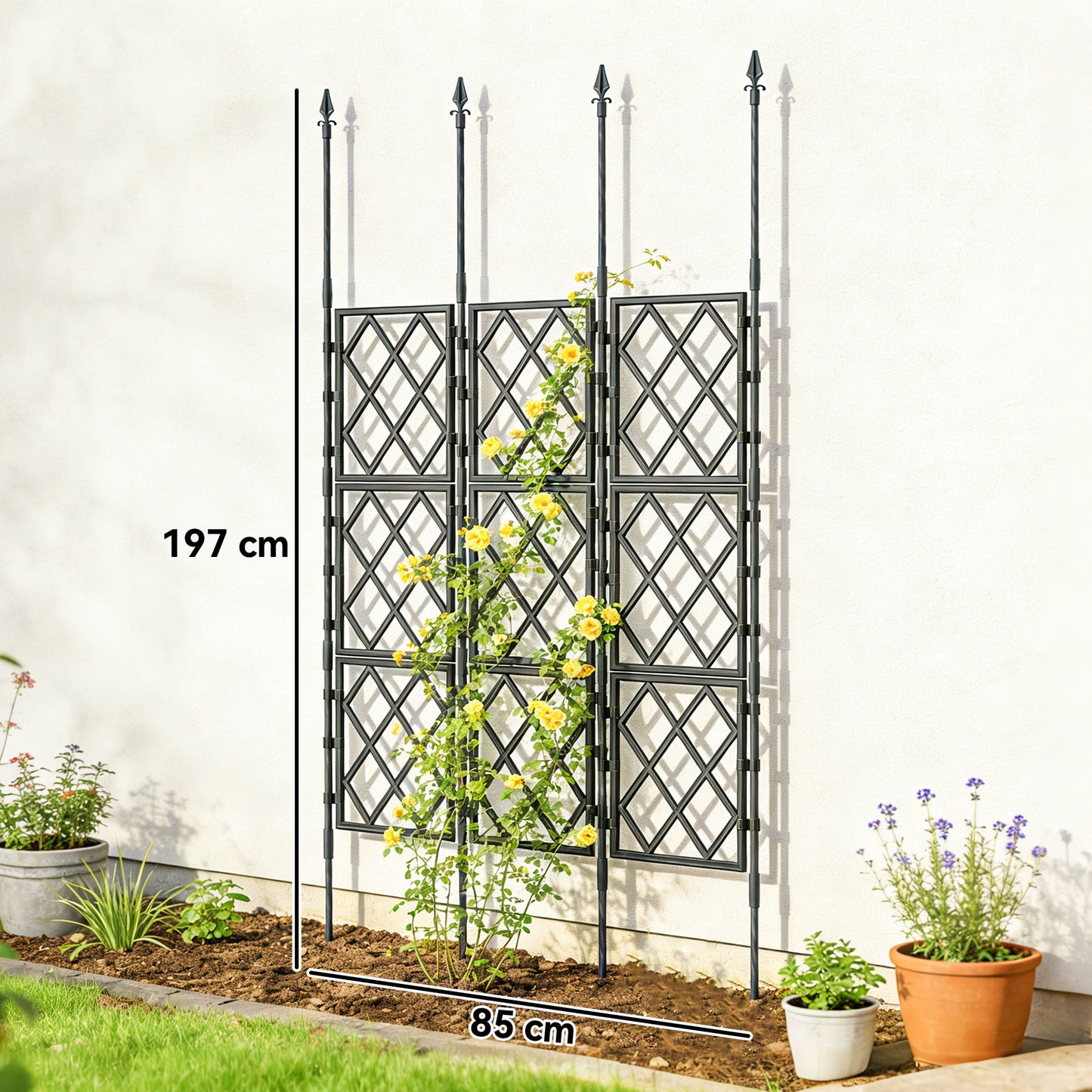 Outsunny Enrejado De Jardín Plegable Soporte Para Plantas Trepadoras 85x197 Cm_2