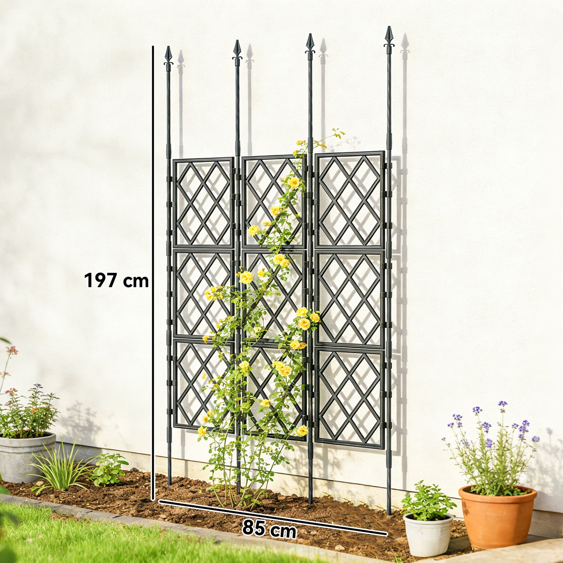 Outsunny Enrejado De Jardín Plegable Soporte Para Plantas Trepadoras 85x197 Cm_2