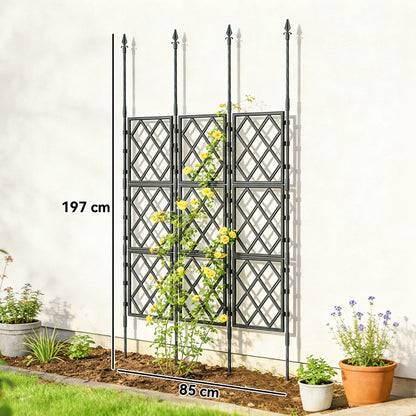 Outsunny Enrejado De Jardín Plegable Soporte Para Plantas Trepadoras 85x197 Cm_2
