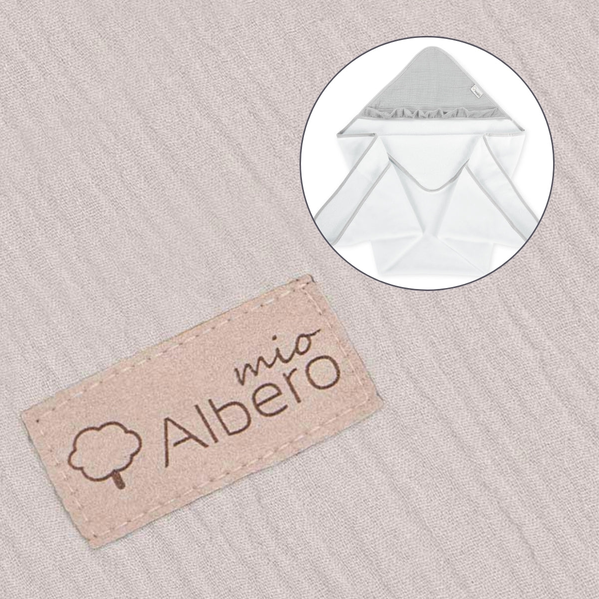 Maxicapa De Baño Para Bebés Cotton Color Gris_1