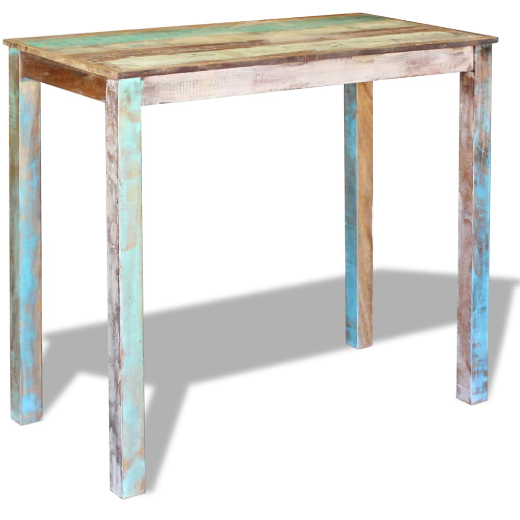 Mesa De Bar Madera Maciza Reciclada 115x60x107 Cm_1