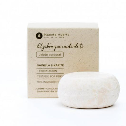 Jabón sólido corporal Vainilla y Karité Planeta Huerto 85 gr