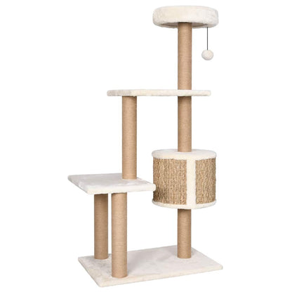 Vidaxl Árbol Para Gatos Con Poste Rascador 123 Cm Hierba Marina_4
