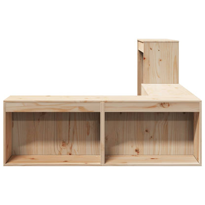 Mueble Con Escritorio Madera Maciza Pino 232x112x75 Cm_3