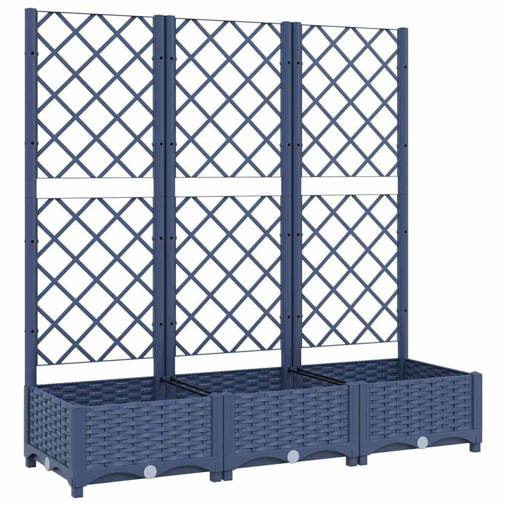 Jardinera Con Enrejado Pp Azul Gris 120x40x121,5 Cm_0