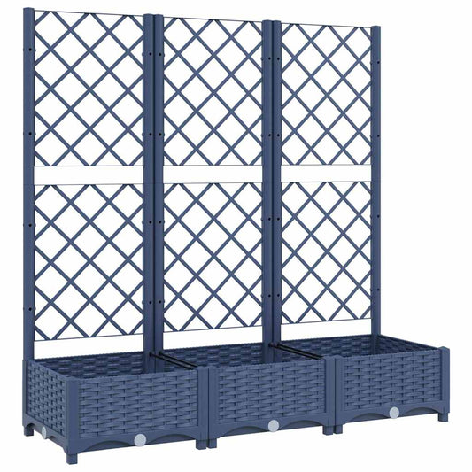 Jardinera Con Enrejado Pp Azul Gris 120x40x121,5 Cm_0