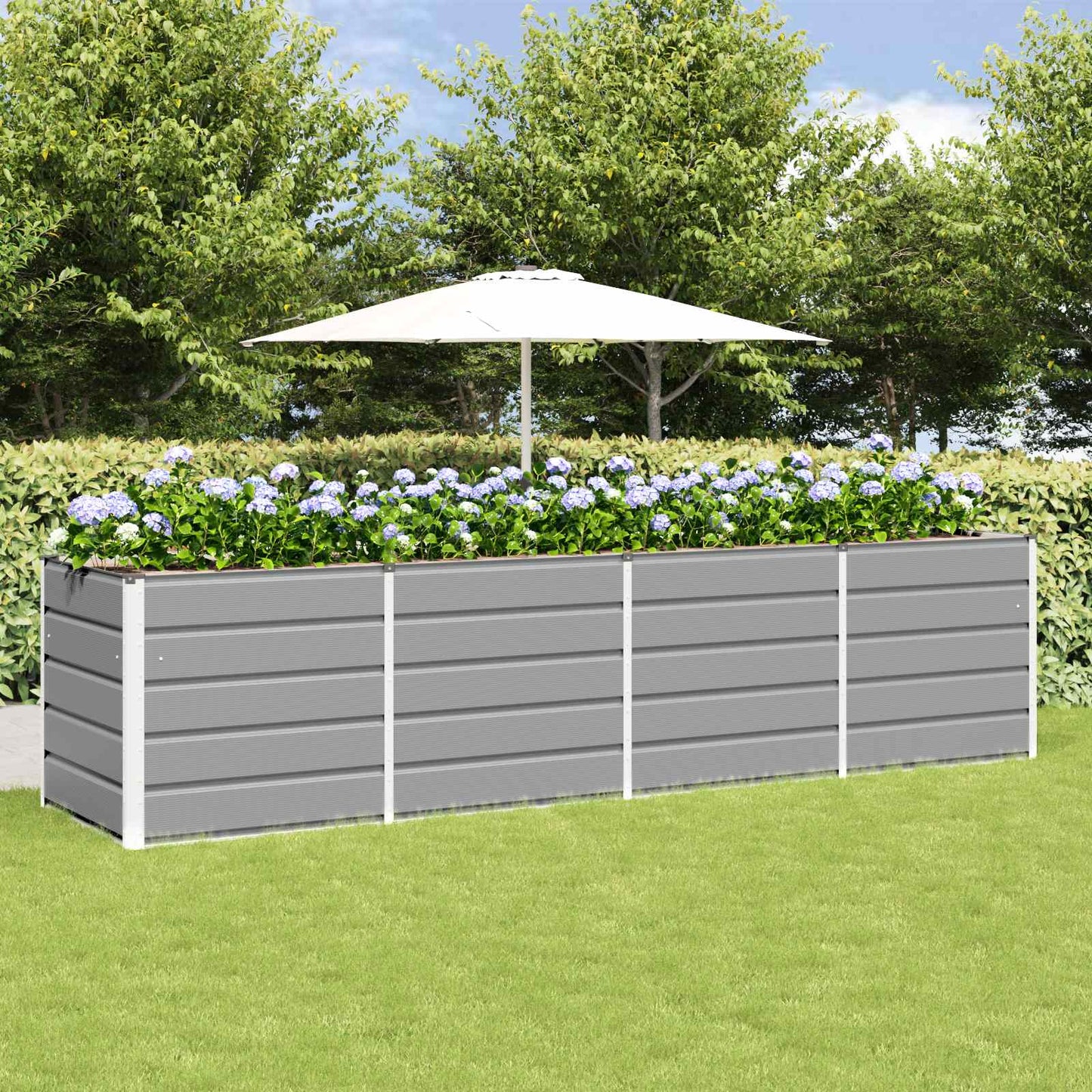 Jardinera Gris Claro 320 X 80 X 75 Cm Acero_1