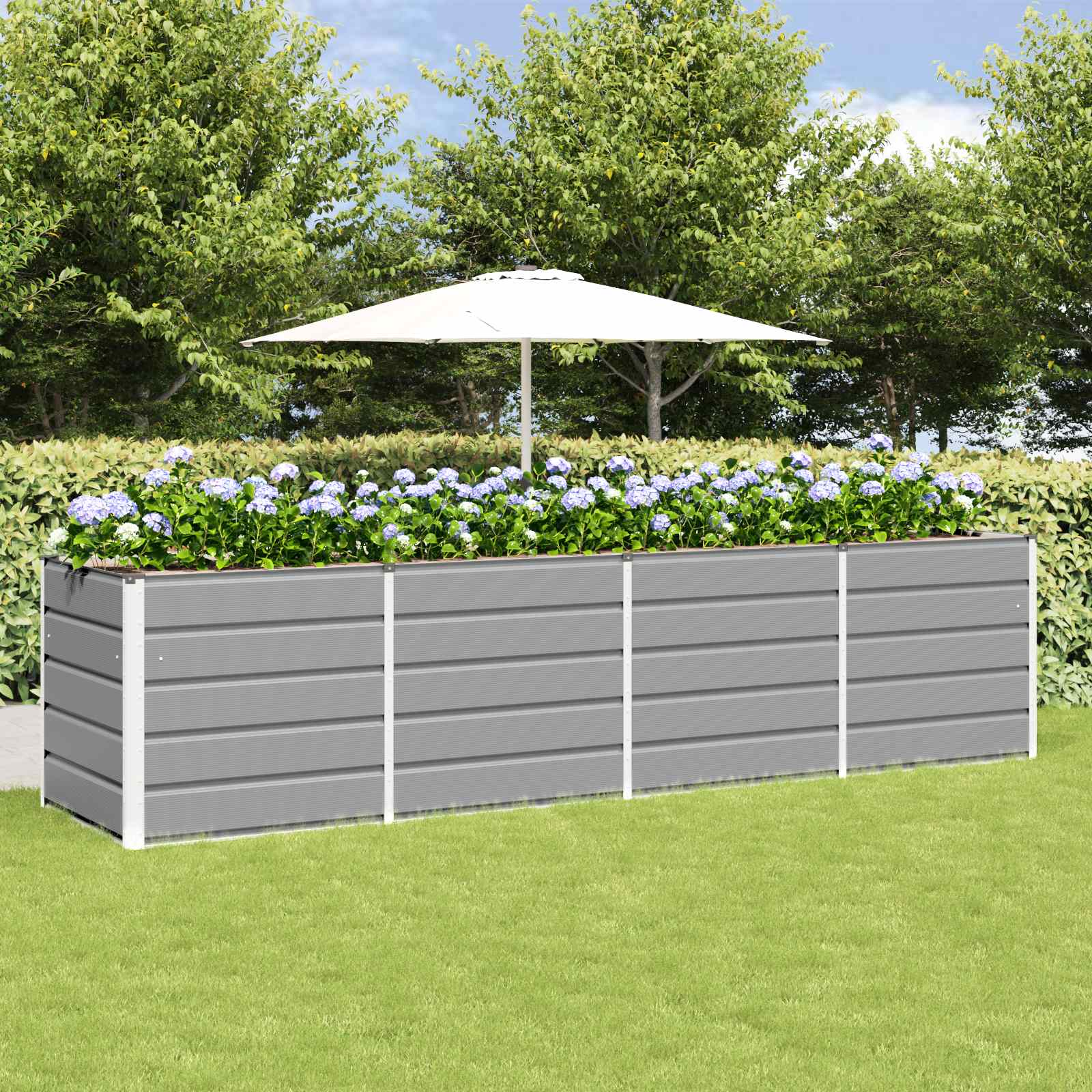 Jardinera Gris Claro 320 X 80 X 75 Cm Acero_1