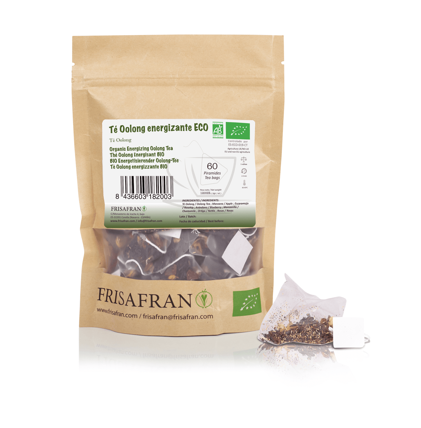 Té Oolong Ecológico | Pirámides | Calidad | Frisafran 60 Uds_1