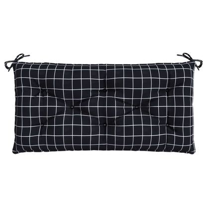 Vidaxl Cojín De Banco Jardín Tela Oxford A Cuadros Negro 100x50x7 Cm_3