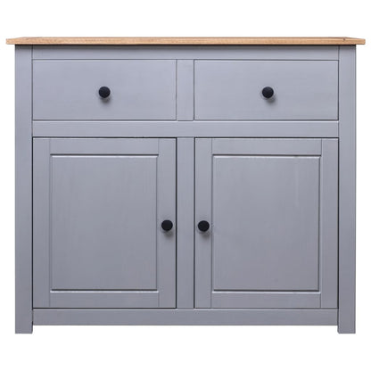 Aparador De Madera Maciza Pino Estilo Panamá Gris 93x40x80 Cm_1