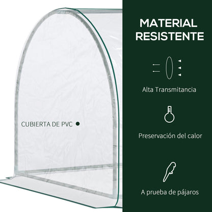 Outsunny Invernadero Caseta 250x100x80 Cm Para Jardín Terraza Cultivo De Plantas_3