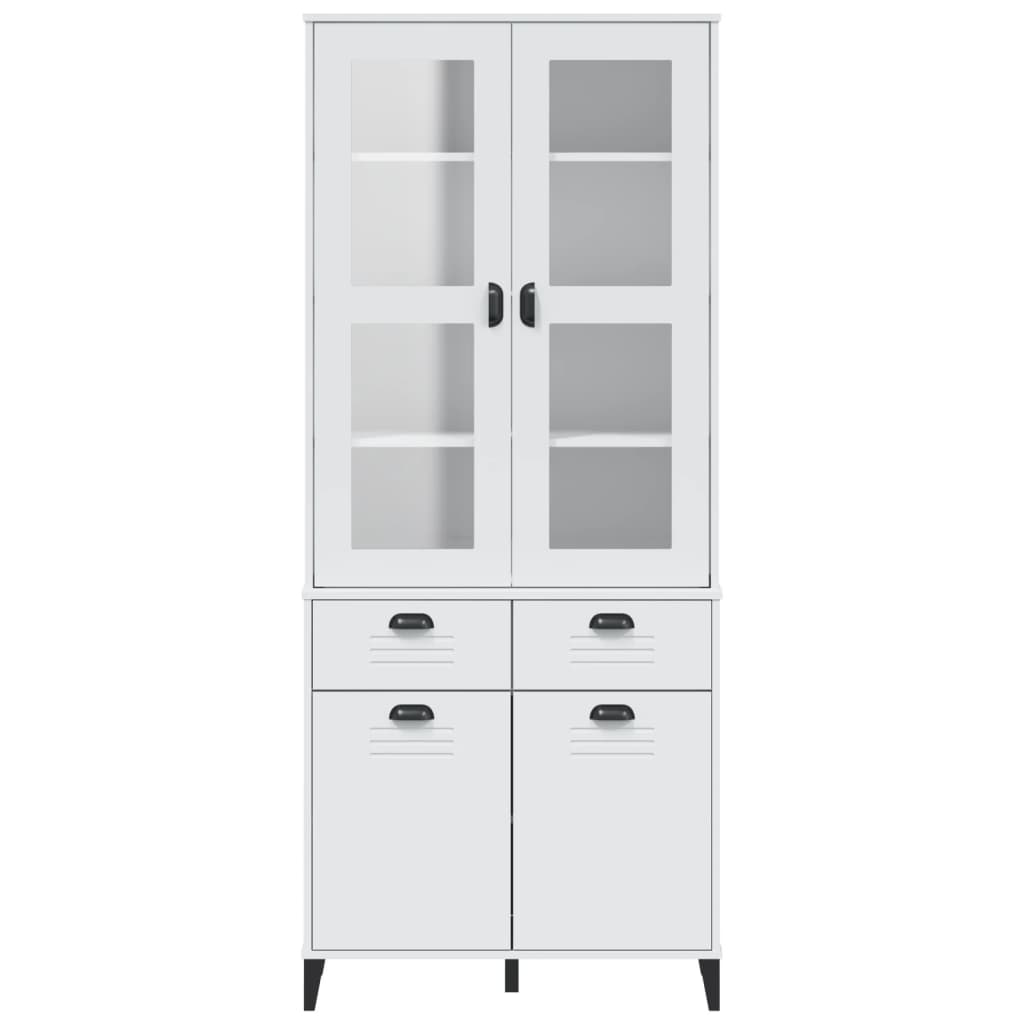 Aparador Alto Viken Madera Maciza De Pino Blanco 80x40x190 Cm / Vetonek_0