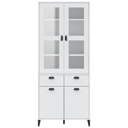 Aparador Alto Viken Madera Maciza De Pino Blanco 80x40x190 Cm / Vetonek_0