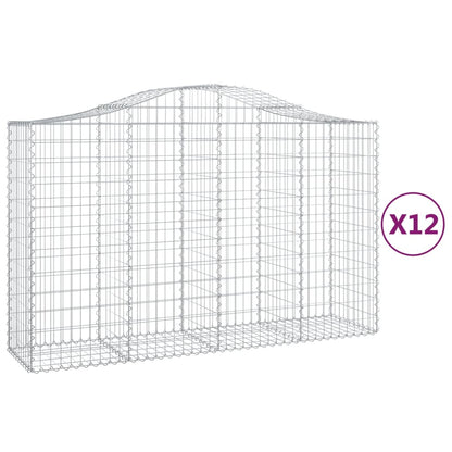 Cestas Gaviones 12 Uds Forma De Arco Hierro 200x50x120/140 Cm_0