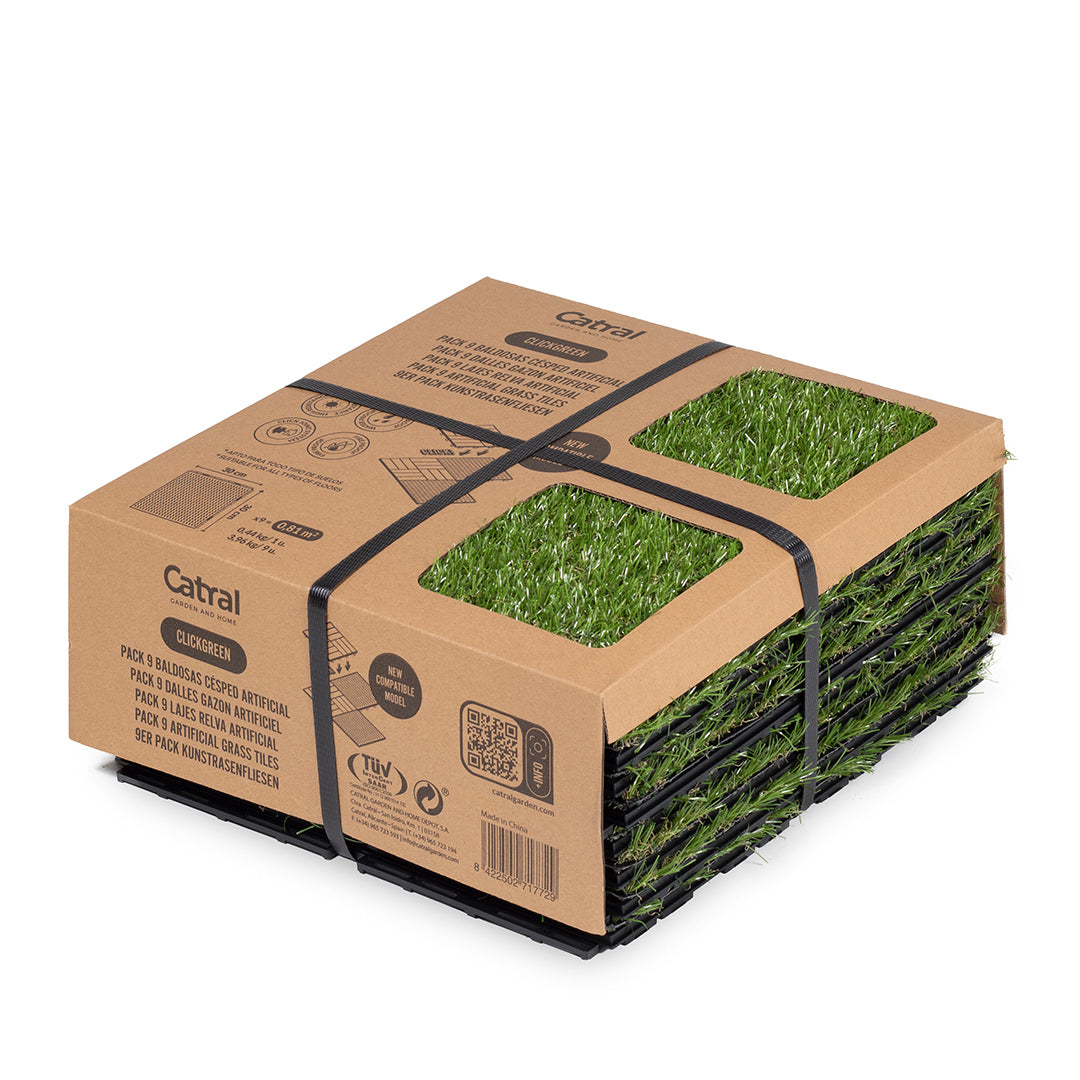 Pack 9 Baldosas Césped Artificial Clickgreen 30x30 Cm_1