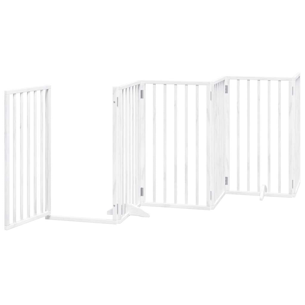 Vidaxl Puerta De Perros Plegable 15 Paneles Madera Álamo Blanca 750 Cm_3