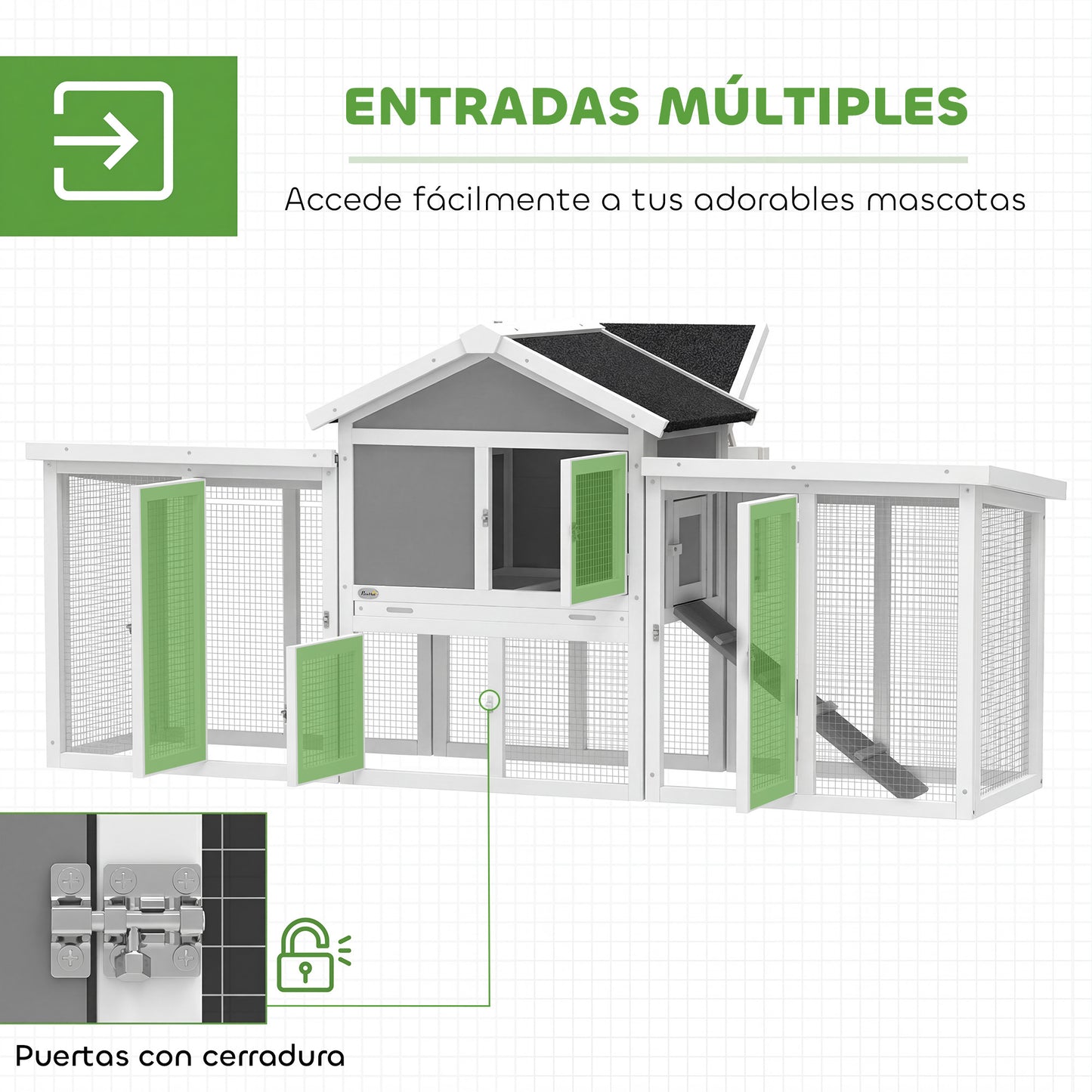 Pawhut Gallinero Para Exterior Grande De Madera_4