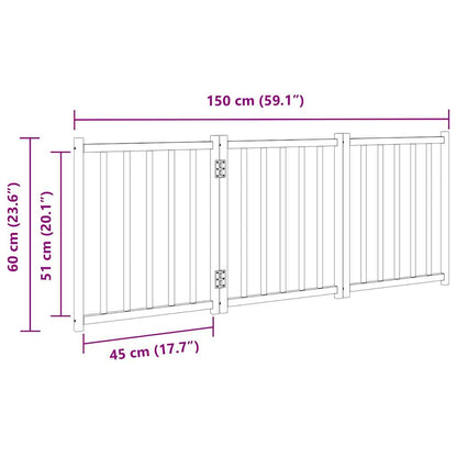 Vidaxl Puerta De Perros Plegable 3 Paneles Madera Abeto Negro 150 Cm_2