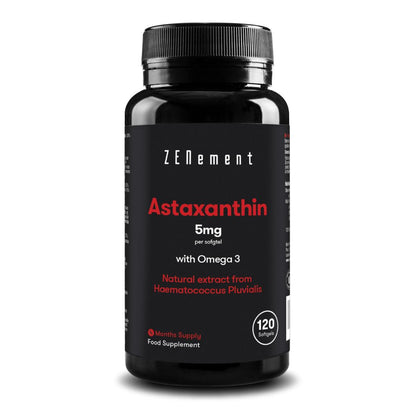 Astaxantina, 5 mg con Omega 3 Zenement,  120 comprimidos Astaxantina 5 mg con Omega 3