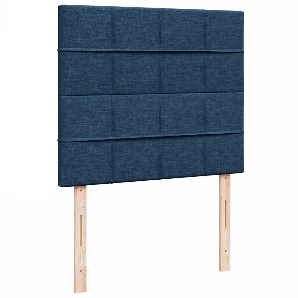Cama Box Spring Con Colchón Tela Azul 120x190 Cm / Vetonek_3