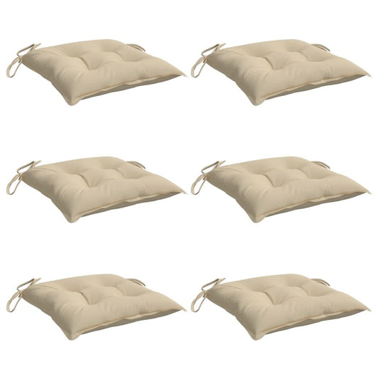 Vidaxl Cojines De Silla De Jardín 6 Uds Tela Oxford Beige 40x40x7 Cm_0