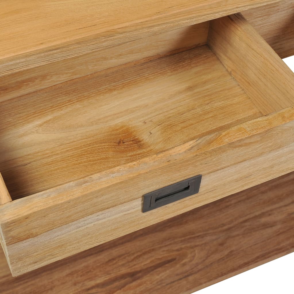 Mesa Consola De Madera De Teca Maciza 120x30x80 Cm_2