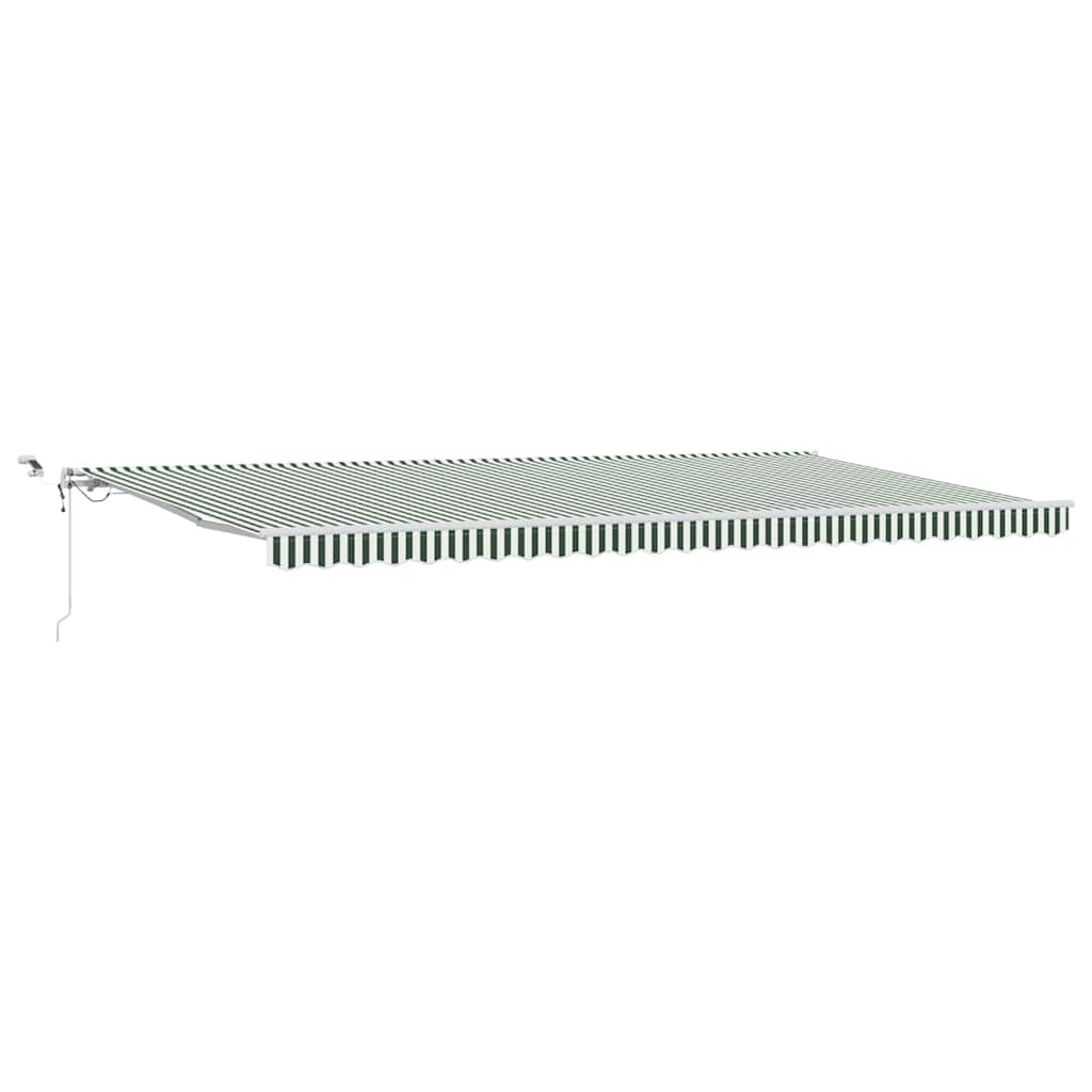 Toldo Retráctil Verde Y Blanco 600 X 300 Cm Poliéster_0