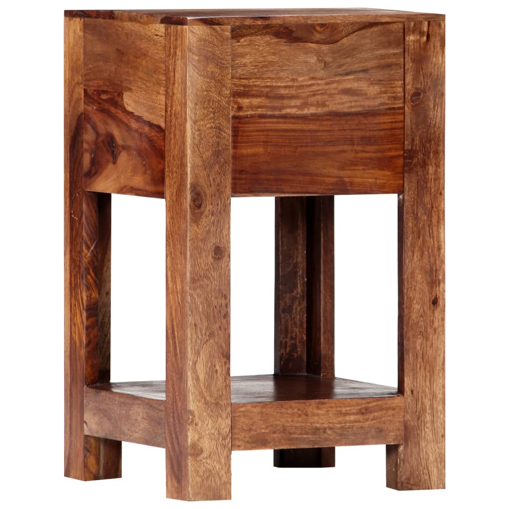 Mesita De Noche De Madera Maciza De Sheesham 30x30x50 Cm_1
