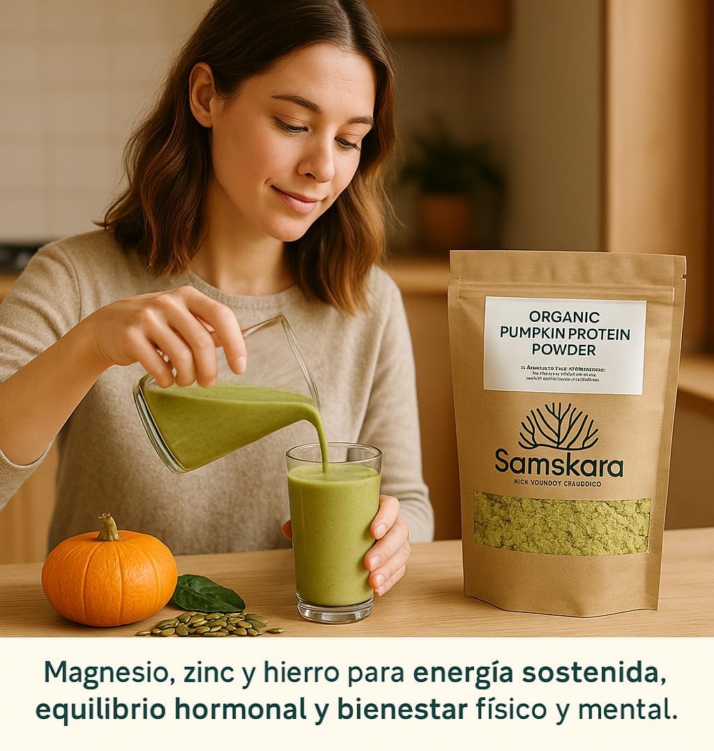 Proteína De Calabaza Bio - 500g | Proteína Vegetal Ecológica Vegana Para Batidos Y Repostería, Sin Azúcares Añadidos_1