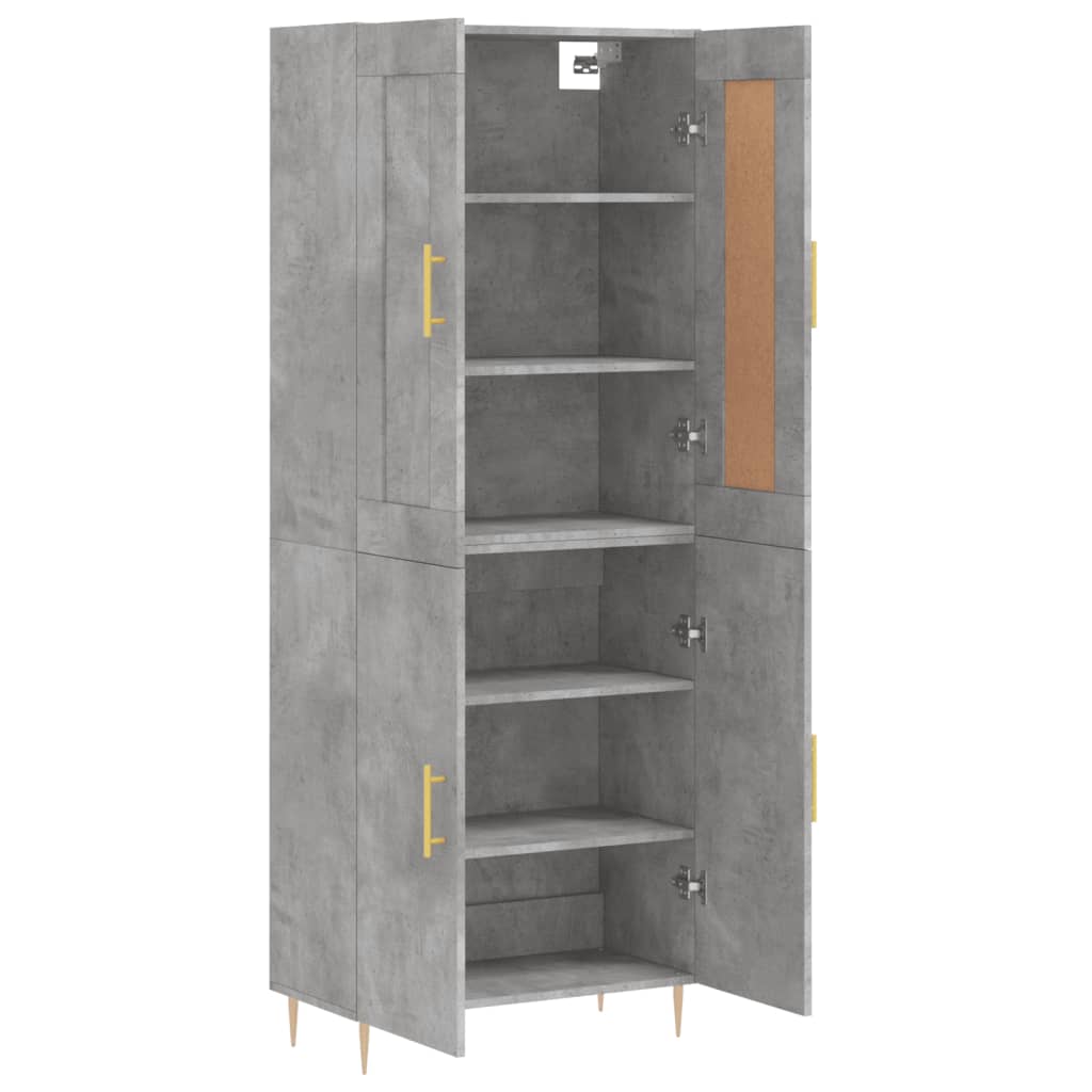 Aparador Alto Madera Contrachapada Gris Hormigón 69,5x34x180 Cm_3