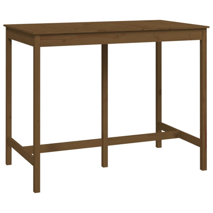 Mesa Alta De Bar Madera Maciza De Pino Marrón Miel 140x80x110cm_0