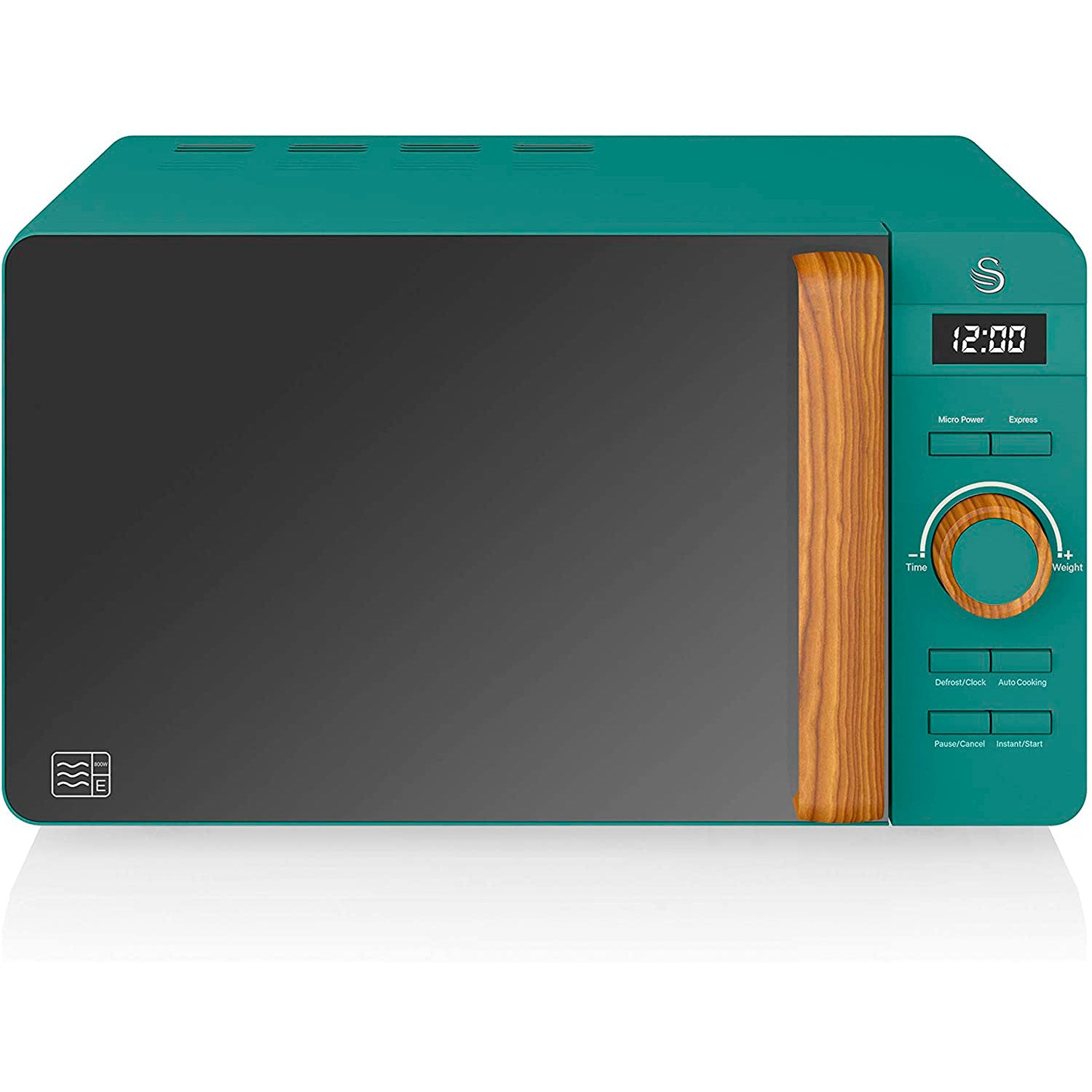 Swan Nordic Microondas Digital, 20l, 6 Niveles, Temporizador, Tirador Efecto Madera, Diseño, Sm22036greneu, Verde 800w_0