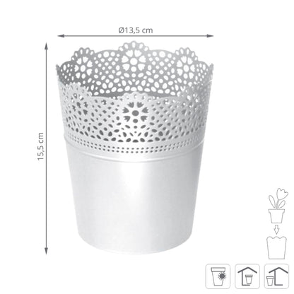 Maceta Lace , Dimensiones (mm) 135x135x155, Color Blanco_2